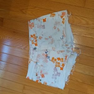 7 for all mankind floral jean shorts